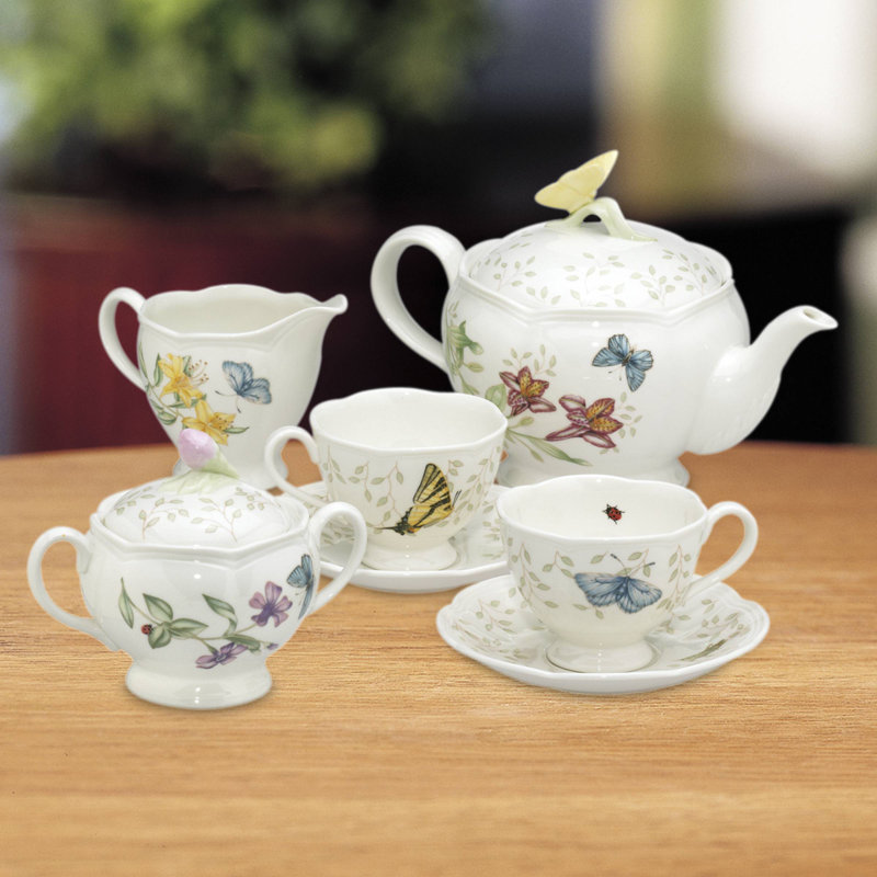 Lenox Butterfly Meadow 9 Piece Teapot Set & Reviews Wayfair